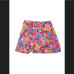 Forever 21 Colorful Floral Skater Mini Skirt  Sz M